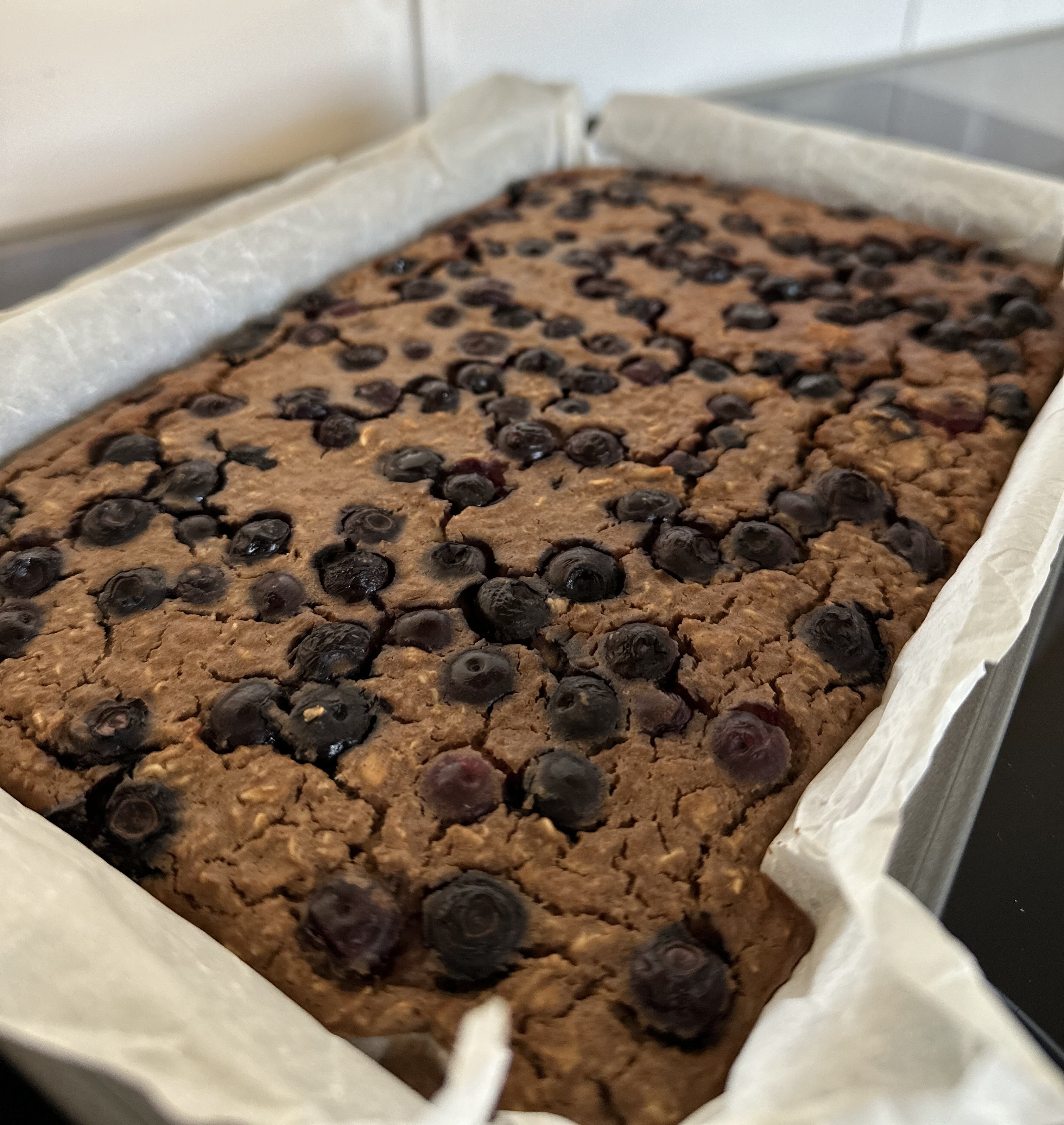 Oat Blueberry Protein Slice